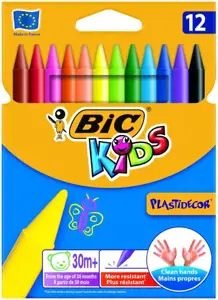 Bic vaškinės spalvotos kreidelės PlastiDecor 12 spalvų rinkinys 945764