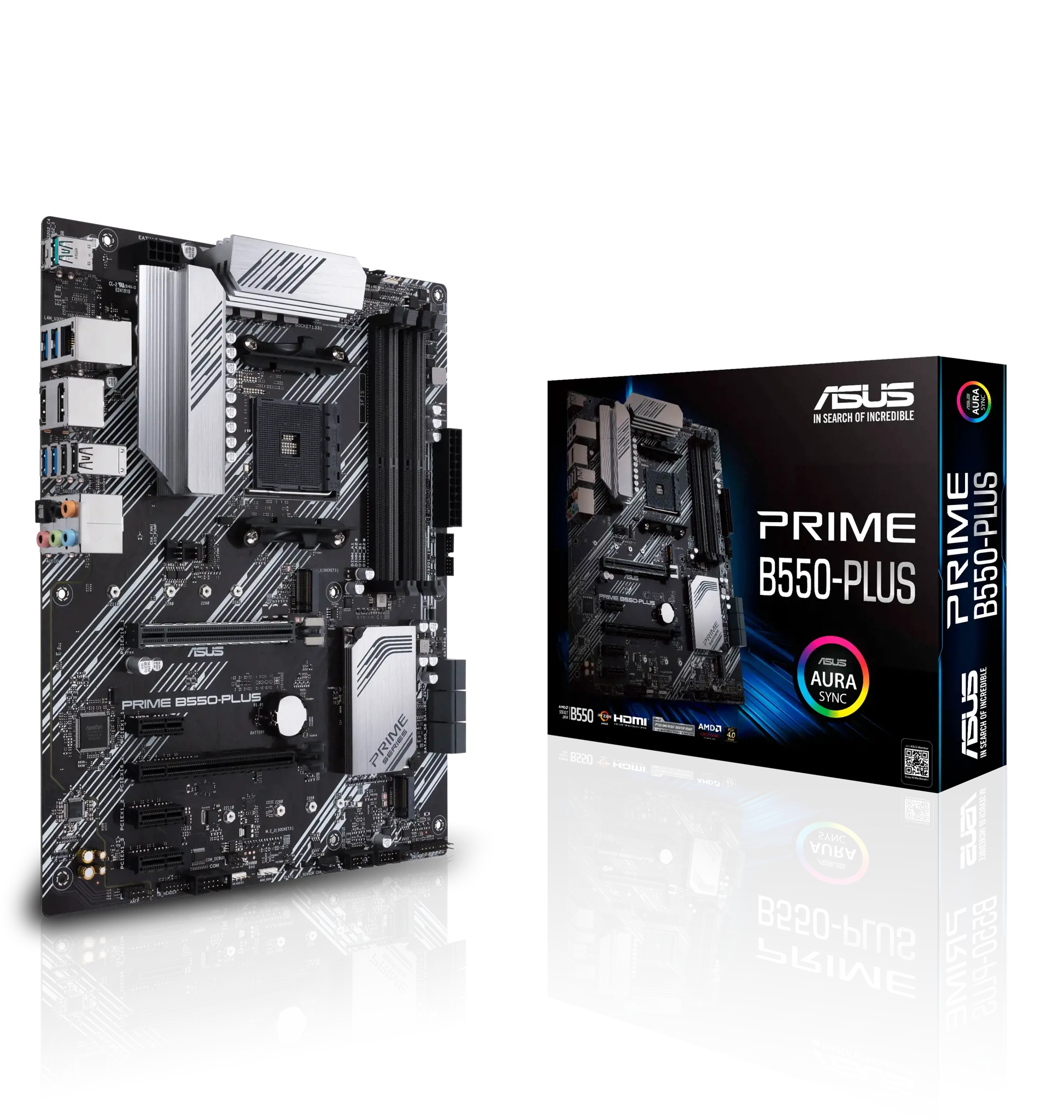 ASUS PRIME B550-PLUS, AMD, "Socket AM4", 3 kartos "AMD Ryzen™ 3", 3 kartos "AMD Ryzen 5", 3 kartos "AMD Ryzen™ 7", 3 kartos..., DDR4-SDRAM, 128 GB, DIMM