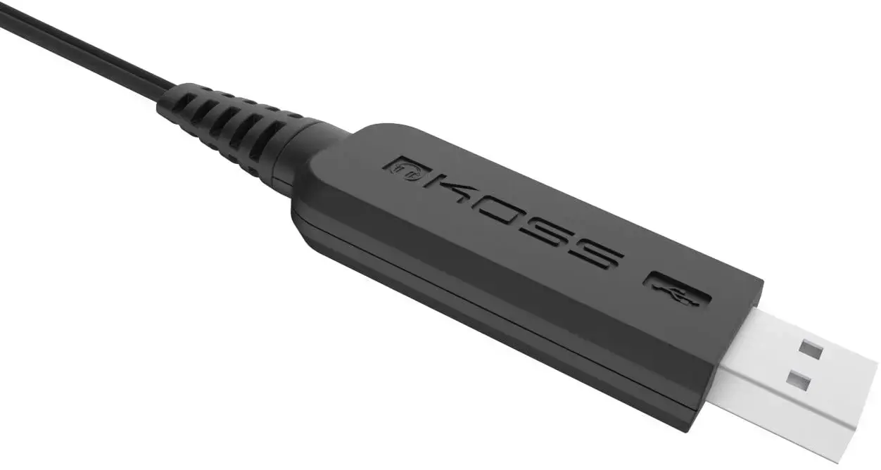 "Koss CS300" USB ryšio ausinės, "On-Ear", laidinės, su mikrofonu, juodos spalvos