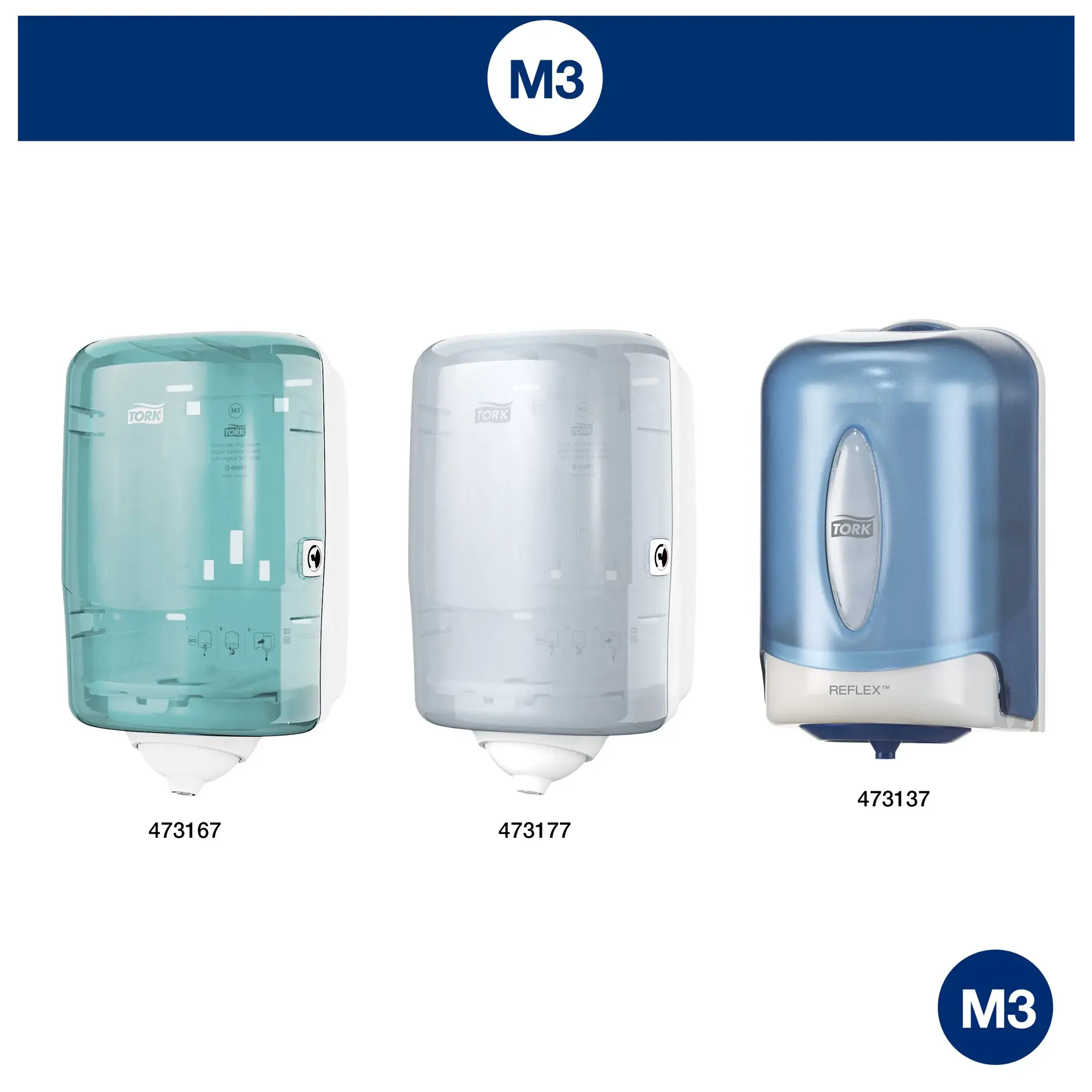 Popieriniai rankšluosčiai TORK,  473246, REFLEX MINI M3, 1.sl., 19.8 x 35 cm, 120 m/rul., balta sp.