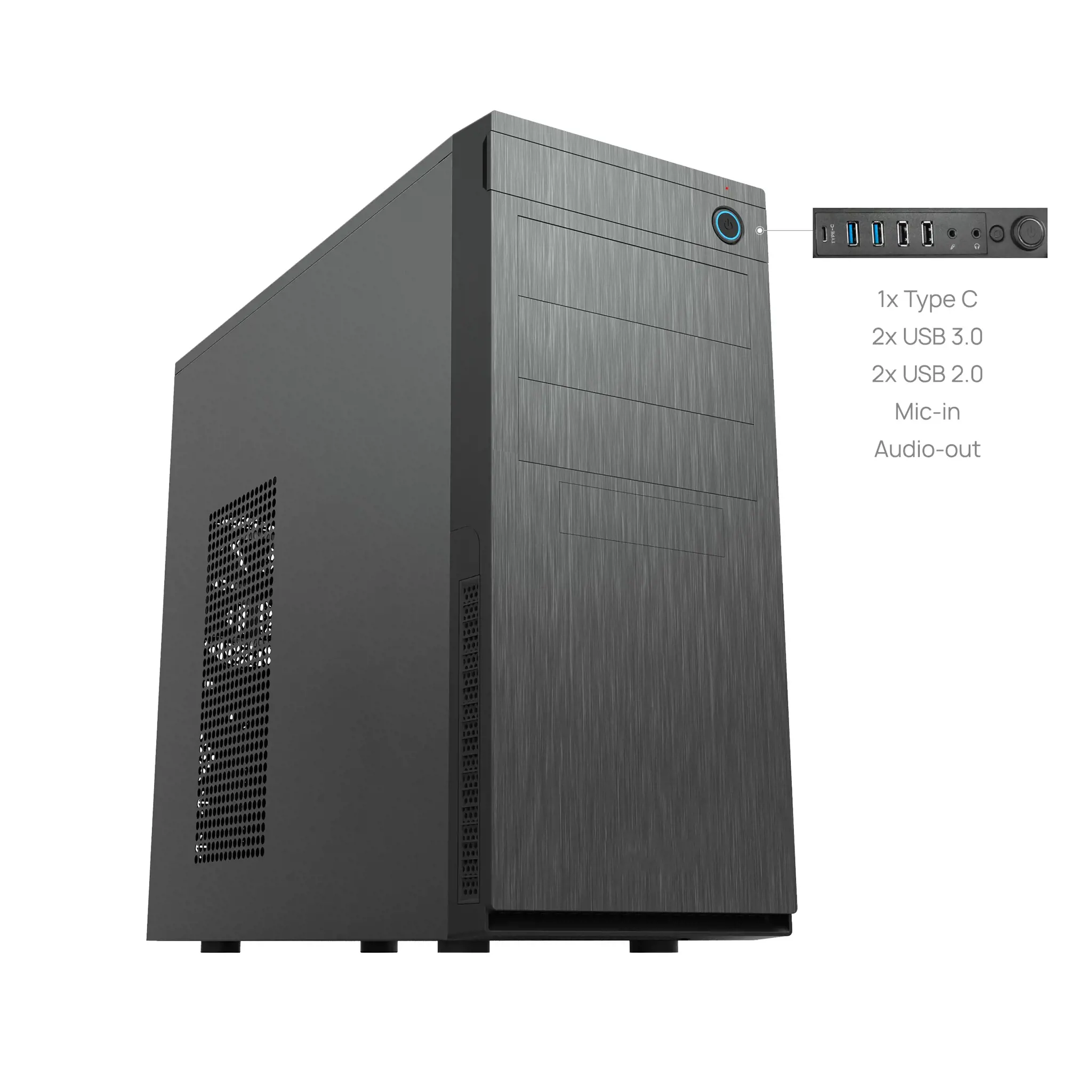 Chieftec HC-10B-OP, Mini Tower, PC, Black, ATX, micro ATX, Mini-ITX, SECC, 15.5 cm