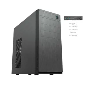 Chieftec HC-10B-OP, Mini Tower, PC, Black, ATX, micro ATX, Mini-ITX, SECC, 15.5 cm