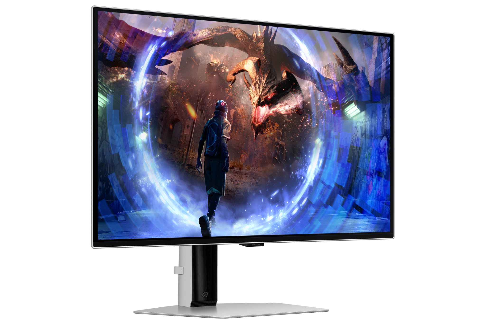 Samsung G60SD, 68.6 cm (27"), 2560 x 1440 pixels, Quad HD, OLED, 0.03 ms, Silver