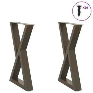 Valgomojo stalo kojos, 2 vnt., natūralus plienas, 60x(72-73,3) cm, plienas