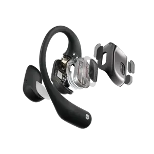 SHOKZ OpenFit, Belaidės, Skambučiai/Muzika/Sportas/Kiekviendienai, 73,85 g, Ausinės, juodos spalvos