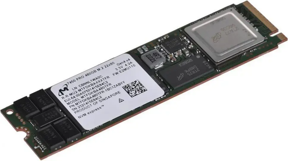 Micron 7450 PRO 480GB NVMe M.2 (22x80) Non-SED Enterprise SSD [Single Pack], EAN: 649528924315