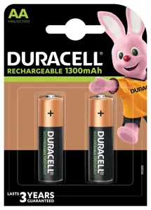 Duracell Recharge Plus AA, Rechargeable battery, AA, Nickel-Metal Hydride (NiMH), 1.2 V, 2 pc(s), 1…