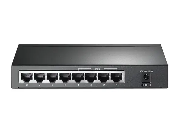 "TP-Link" 8 prievadų "Gigabit" stalinis PoE komutatorius su 4 prievadais, "Gigabit Ethernet" (10/100/1000), maitinimas per Ethernet (PoE)