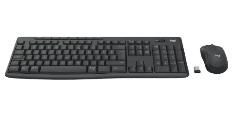 Logitech MK370 Combo for Business, Wireless, RF Wireless + Bluetooth, Membrane, QWERTY, Graphite, Mouse included