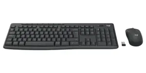 Logitech MK370 Combo for Business, Wireless, RF Wireless + Bluetooth, Membrane, QWERTY, Graphite, Mouse included
