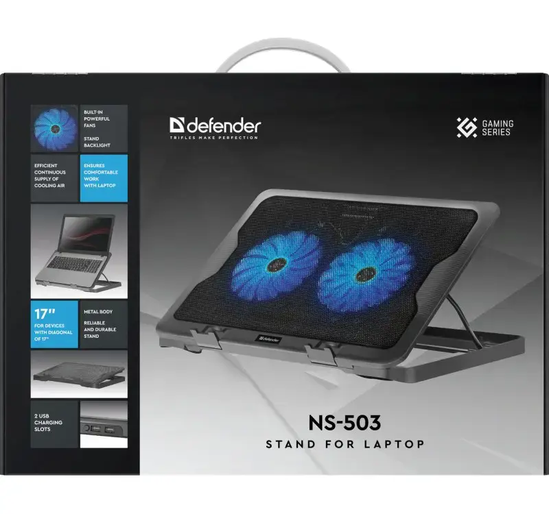 DEFENDER NEŠIOJAMOJO KOMPIUTERIO AUŠINIMO STOVAS NS-503 15,6"-17" 2W 2XUSB 29503