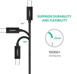 Ugreen 50446, 2 m, USB C, Mini-USB B, USB 2.0, 480 Mbps, juoda