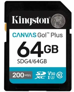 KINGSTON 64GB UHS-I SD Memory Card (Class 10, U3, V30)