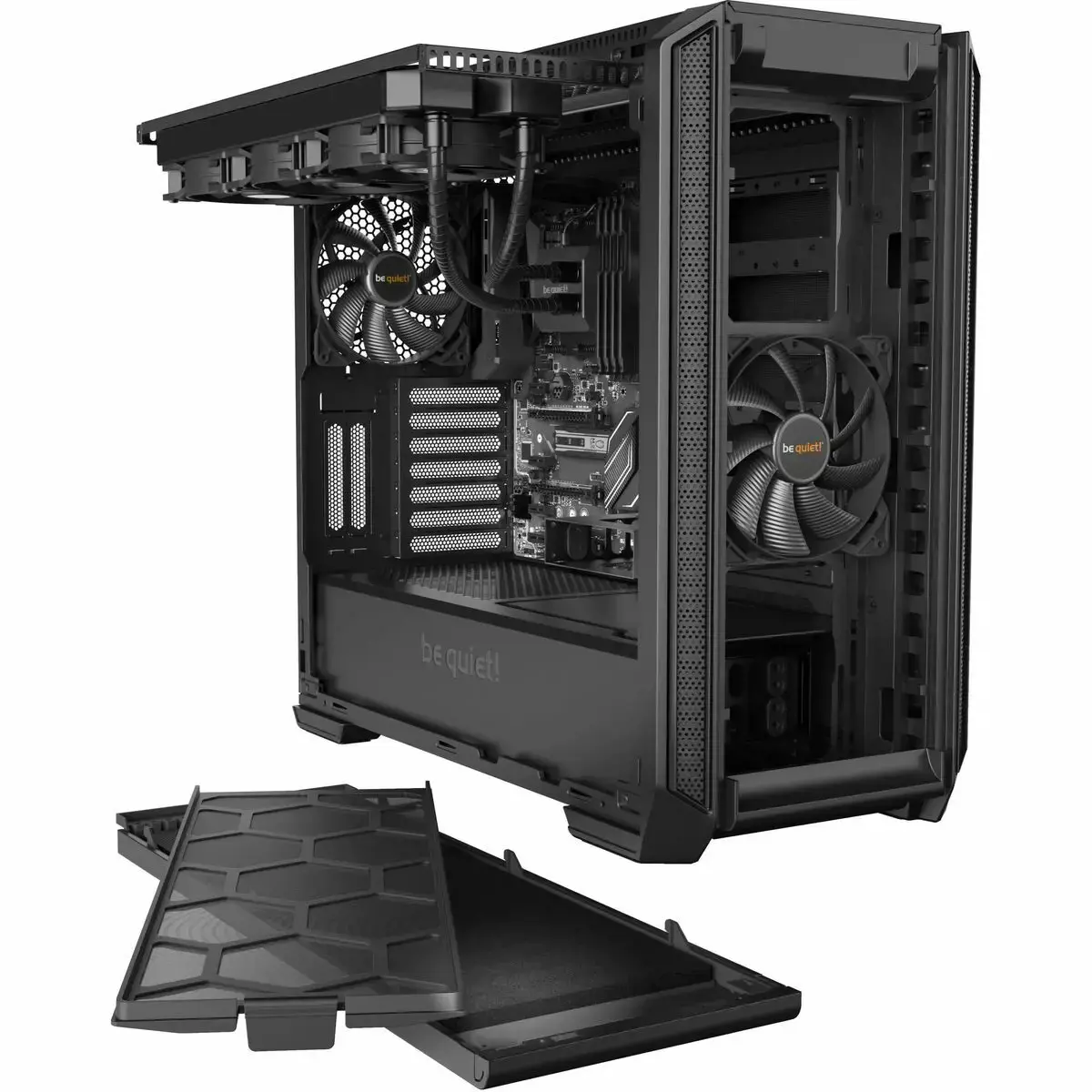 Būkite tylūs! Silent Base 601, Midi Tower, Kompiuteris, Juoda, ATX, EATX, micro ATX, Mini-ITX, Akrilonitrilo-butadieno stirenas (ABS), SECC, HDD