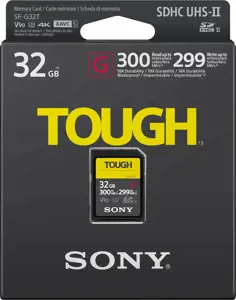 "Sony" SF-G32T/T1, 32 GB, SDXC, 10 klasė, UHS-II, 300 MB/s, 299 MB/s