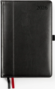 Kalendorius AMBASSADOR BLACK EDITION, 2026, PU, A5, matinė juoda
