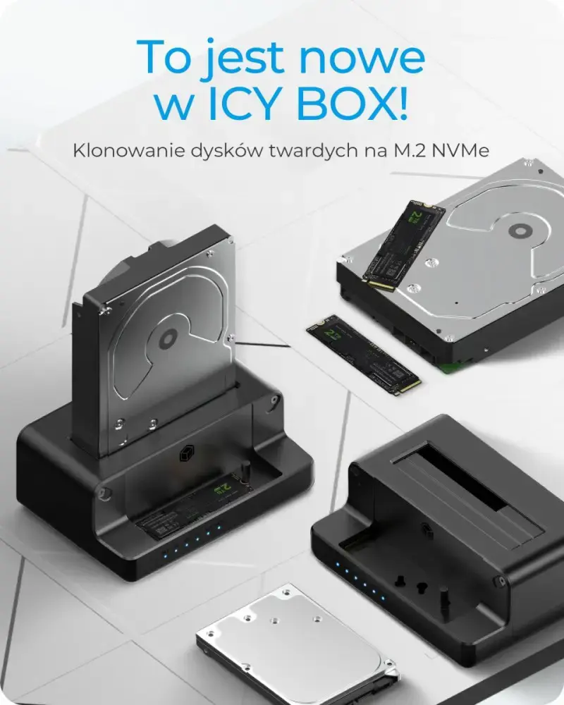 "Raidsonic Icy Box" IB-2914MSCL-C31 M.2 NVMe SSD ir 2,5'' / 3,5'' SATA SSD / HDD prijungimo ir klonavimo stotelė