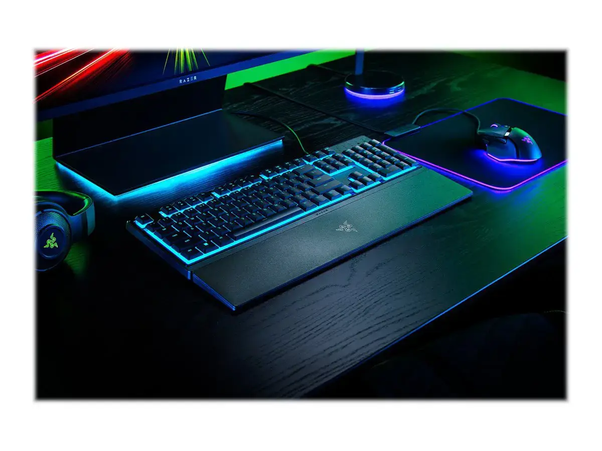 "Razer" žaidimų klaviatūra "Ornata V3 X" RGB LED apšvietimas, NORD, laidinė, juoda, tyli membrana, skaitmeninė klaviatūra