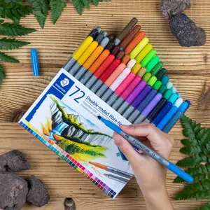 Flomasteriai STAEDTLER, dvipusiai, 72 vnt.