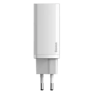 "Baseus GaN2 Lite" greitasis kelioninis įkroviklis USB+C 65W EU White (baltas)
