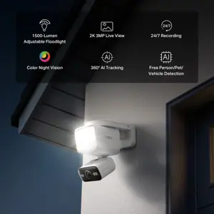 TP-LINK Tapo C710 | Pan/Tilt Security Floodlight Camera | 3 MP | F/2.0 | IP65 | H.264 | microSD up to 512 GB