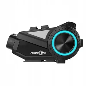 "FreedConn R3" motociklo domofonas su vaizdo įrašymo įrenginiu.