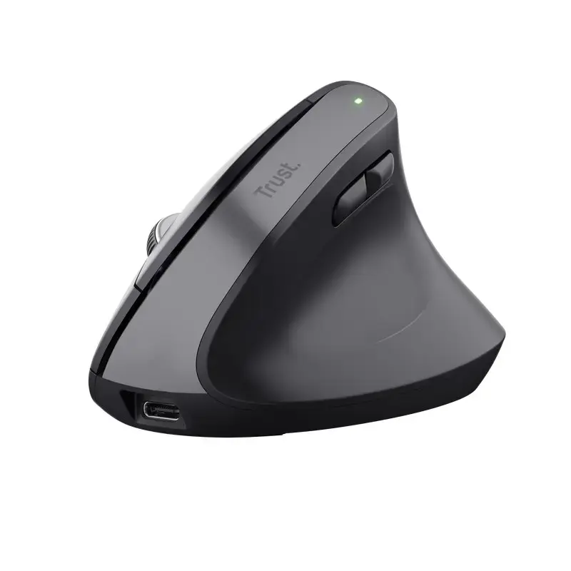Trust Bayo+, Right-hand, Vertical design, Optical, RF Wireless + Bluetooth, 2400 DPI, Black