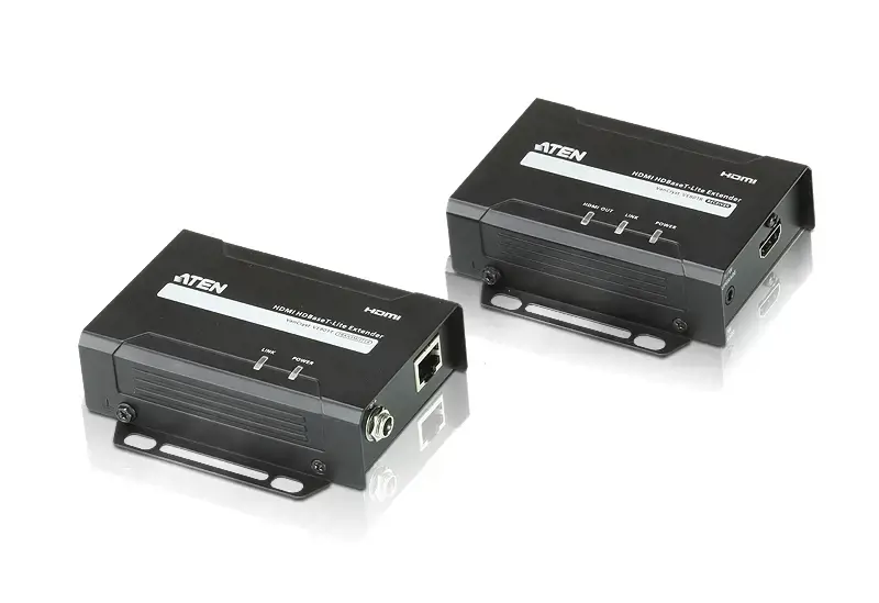 ATEN HDMI ilgintuvas (T+R) per 1 CAT5e/6 kabelį (70 m) ,4K / HDBaseT-Lite (B klasė), 3840 x 2160 taškų, AV siųstuvas ir imtuvas, 70 m, laidinis, juodas, HDCP