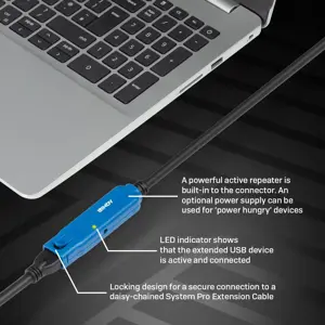 "Lindy" 15 m USB 3.0 aktyvusis ilgintuvas, 15 m, USB A, USB A, USB 3.2 Gen 1 (3.1 Gen 1), 5000 Mbps, juodas
