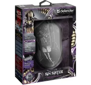Žaidimų, optinė, laidinė pelė DEFENDER GM-933 SIN'SISTER 7200dpi 6P RGB