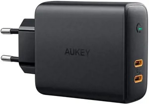 "Aukey" maitinimo adapteris PA-D5, juodas, 63 W, USB-C+USB-C