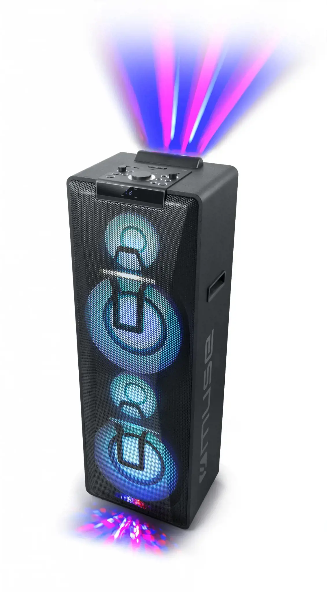 "Muse Party Box" dviguba "Bluetooth" CD kolonėlė M-1990 DJ 1000 W, belaidis ryšys, juoda, "Bluetooth