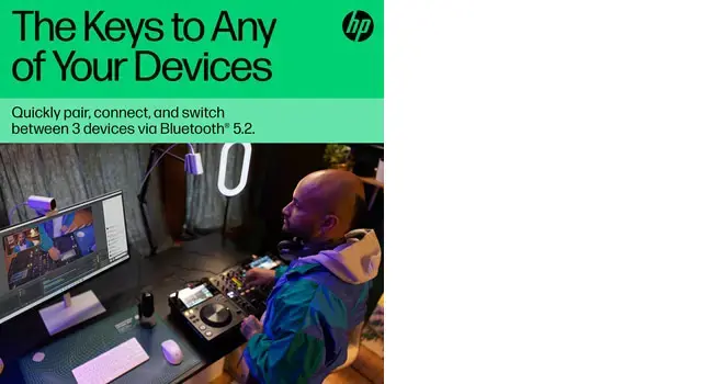 "HP 350 Compact Multi-Device Bluetooth" klaviatūra, mini, "Bluetooth", mechaninė, QWERTY, balta