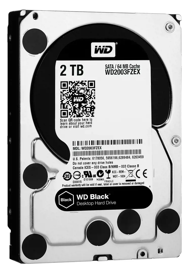 "WD Desktop Black" 2 TB kietasis diskas 7200 aps./min 6 Gb/s serijinės ATA sATA 64 MB spartinančiosios atminties 3,5 colių vidinis RoHS reikalavimus atitinkantis kietasis diskas Nefasuotas