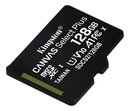 Kingston 128GB microSDXC Canvas Select Plus 100R A1 C10 Single Pack w/o ADP EAN: 740617299076