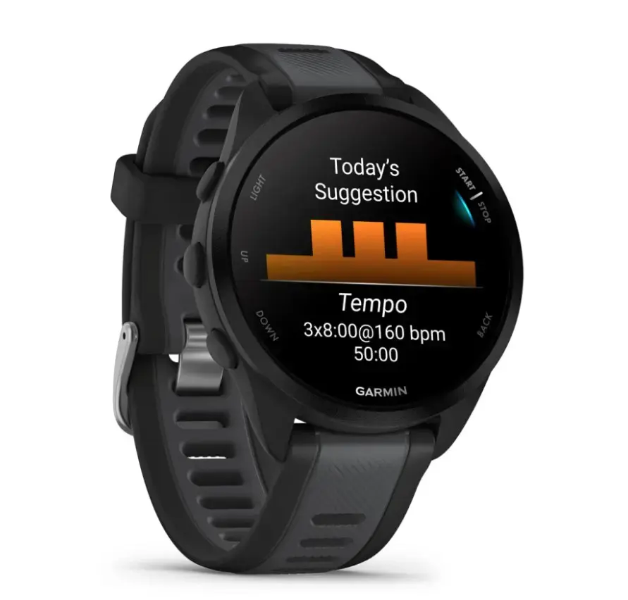 Garmin Forerunner 165 išmanieji laikrodžiai, juoda/šviesiai pilka