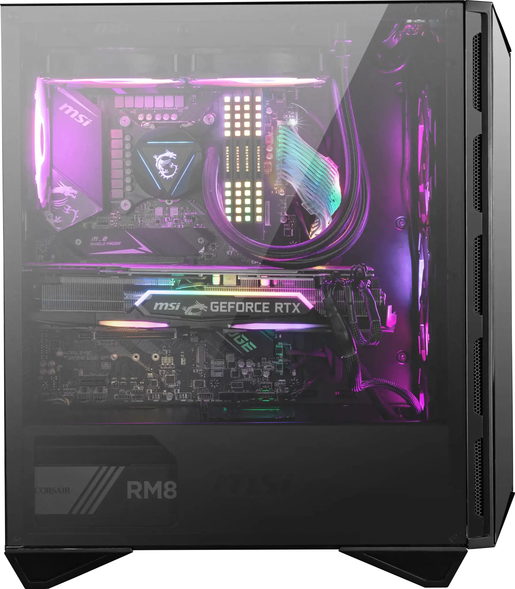 MSI MPG GUNGNIR 110R Vidutinio bokšto žaidimų kompiuterio korpusas, juodas, USB 3.2 Gen2 C tipo, 4x 120 mm ARGB ventiliatorius, "Mystic Light Sync", 1-6 ARGB valdymo plokštė, 2x grūdinto stiklo plokštės, ATX, mATX, mini-ITX, Midi Tower, kompiuteris, juodas, ATX, micro ATX, mini-ITX, metalas, plastikas, SPCC, grūdintas stiklas, žaidimų