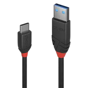 "Lindy" 0,5 m USB 3.2 A-C tipo kabelis 3A, juoda linija, 0,5 m, USB A, USB C, USB 3.2 Gen 1 (3.1 Ge…