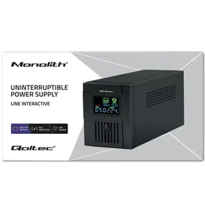 QOLTEC 53770 Nepertraukiamo maitinimo šaltinis "Line Interactive Monolith" 1500VA 900W LCD USB