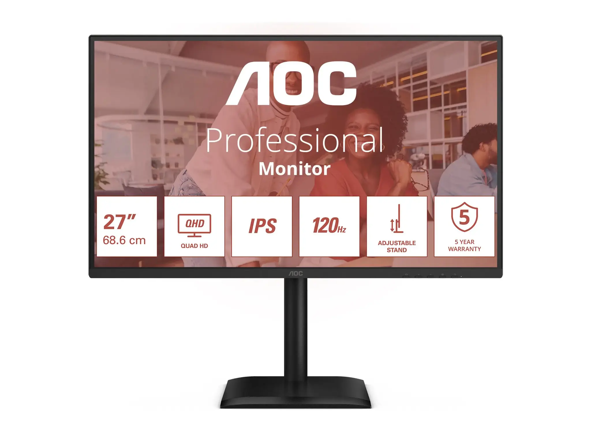 AOC Q27E4U | 27 " | IPS | QHD | 16:9 | 120 Hz | 4 ms | 2560 x 1440 pixels | 350 cd/m² | HDMI ports quantity 1