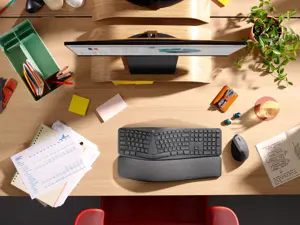 Logitech ERGO K860 for Business, Full-size (100%), Bluetooth, Semi-mechanical key switch, Graphite