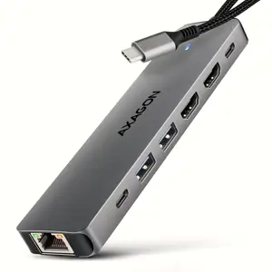 AXAGON USB-C 5Gbps DUAL 4K DISPLAY 7in1 Hub | HMC-7HX2