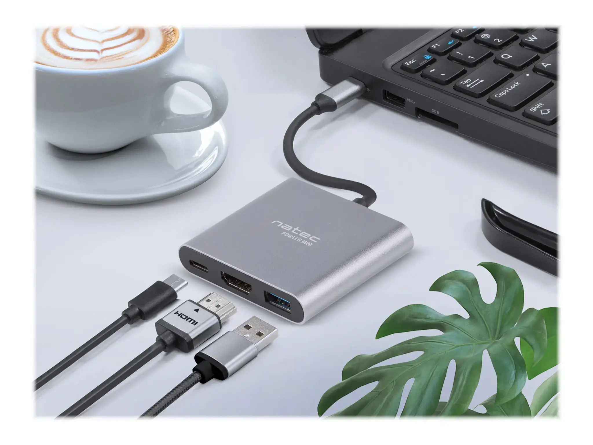 NATEC kelių prievadų Fowler USB-C pd. USB 3.0. HDMI 4K