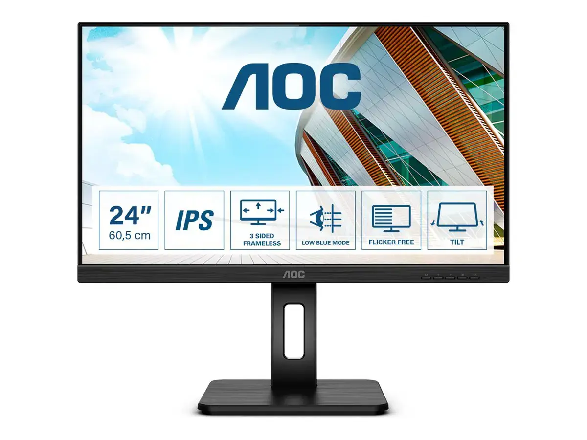 Monitorius AOC P2 Q24P2Q, 60.5 cm (23.8"), 2560 x 1440 pixels, Quad HD, LED, 4 ms, Black