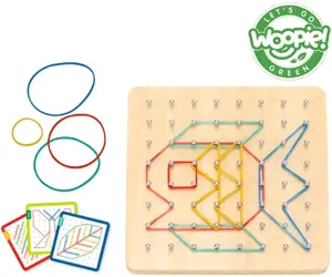 WOOPIE GREEN Geoplan for Erasers Medinė dėlionė 69 el. FSC sertifikuota