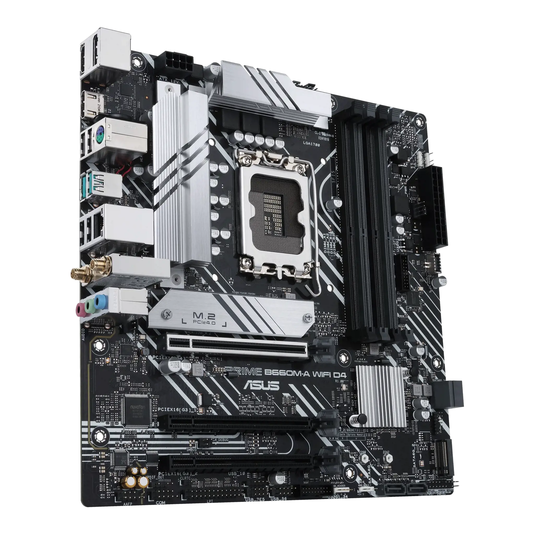 ASUS PRIME B660M-A WIFI D4, "Intel", LGA 1700, "Intel® Celeron®", "Intel® Core™ i3", "Intel® Core™ i5", "Intel® Core™ i7", "Intel® Core™ i9",..., DDR4-SDRAM, 128 GB, DIMM