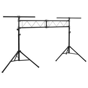 Apšvietimo stovas, juodos spalvos, 338x115x(180–300)cm, plienas