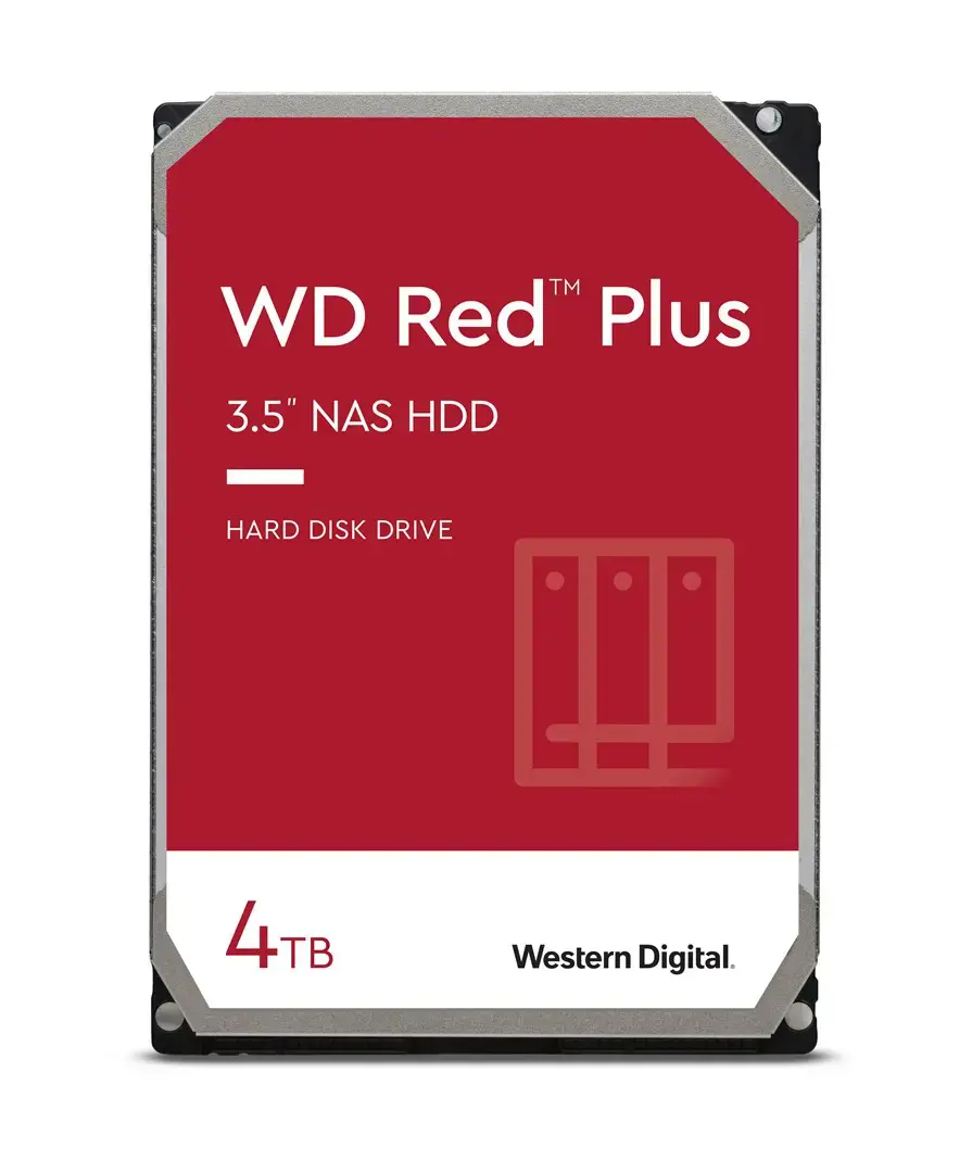 "WD Red Plus" 4 TB SATA 6 Gb/s 3,5 colių 258 MB spartinančiosios atminties vidinis kietasis diskas Nefasuotas