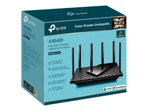 TP-Link Archer AX72, "Wi-Fi 6" (802.11ax), dviejų dažnių (2,4 GHz / 5 GHz), Ethernet LAN, juodas, nešiojamasis maršrutizatorius
