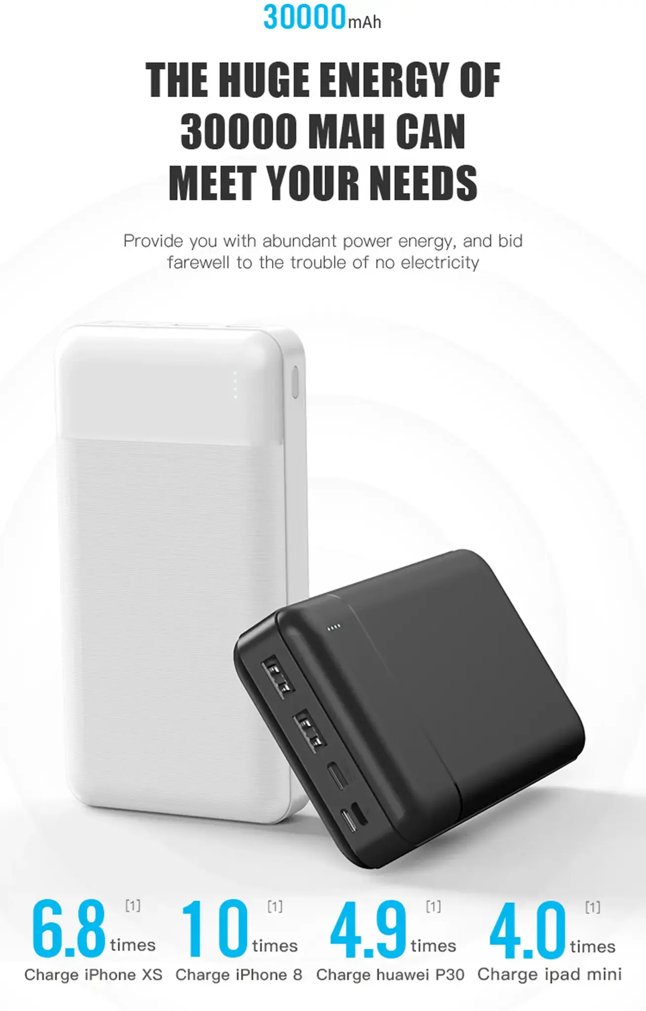 Platinet power bank 30000mAh PMPB30W707, black